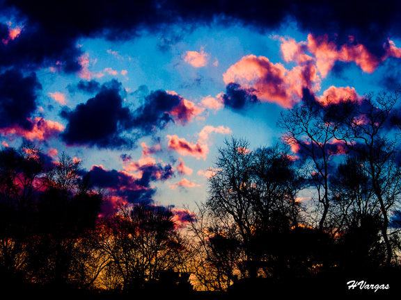 Pink and Black Clouds over Saddle River County Park